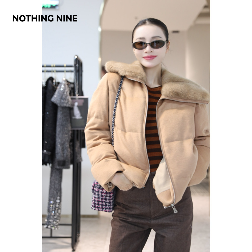 NOTHING NINE 卡芙尔勒水貂领驼绒羽绒