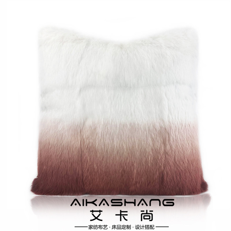现代简约样板间抱枕渐变白红兔毛皮草靠包腰枕轻奢客厅沙发靠垫枕,居家布艺,靠垫/抱枕,淘宝优惠券,粉丝福利购,淘宝优惠卷