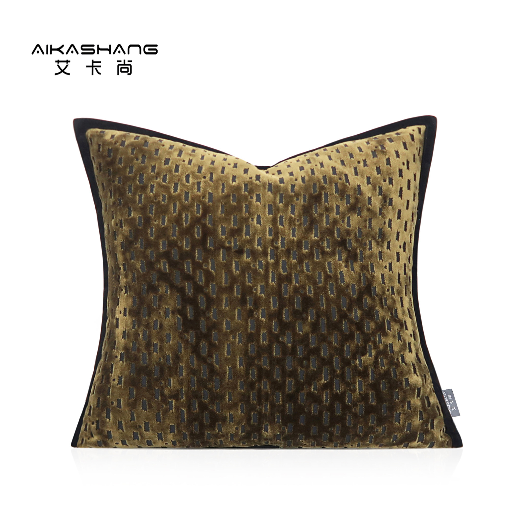 中古轻奢抱枕割绒棕绿色靠包靠枕酒店样板间老钱风沙发腰枕靠垫套