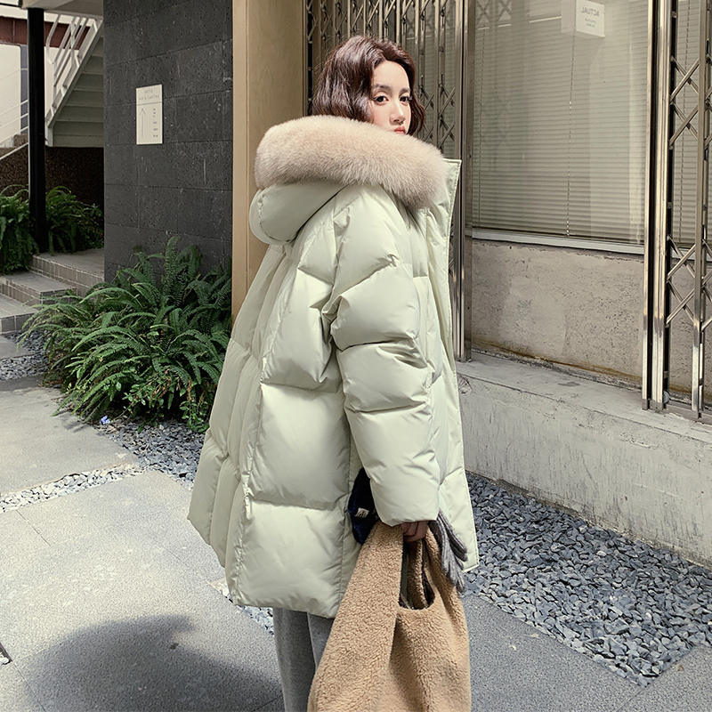 现货2025冬新款90白鸭绒中长款毛领羽绒服137-5065-P320-控498，女装羽绒服，浙宝137