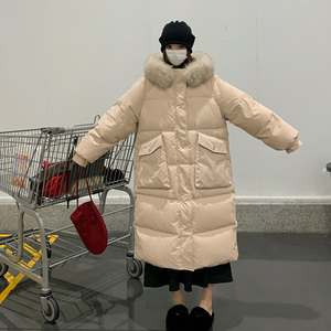 现货 2025冬季新品 长款大毛领棉服外套 137-8010-P195-控298图片