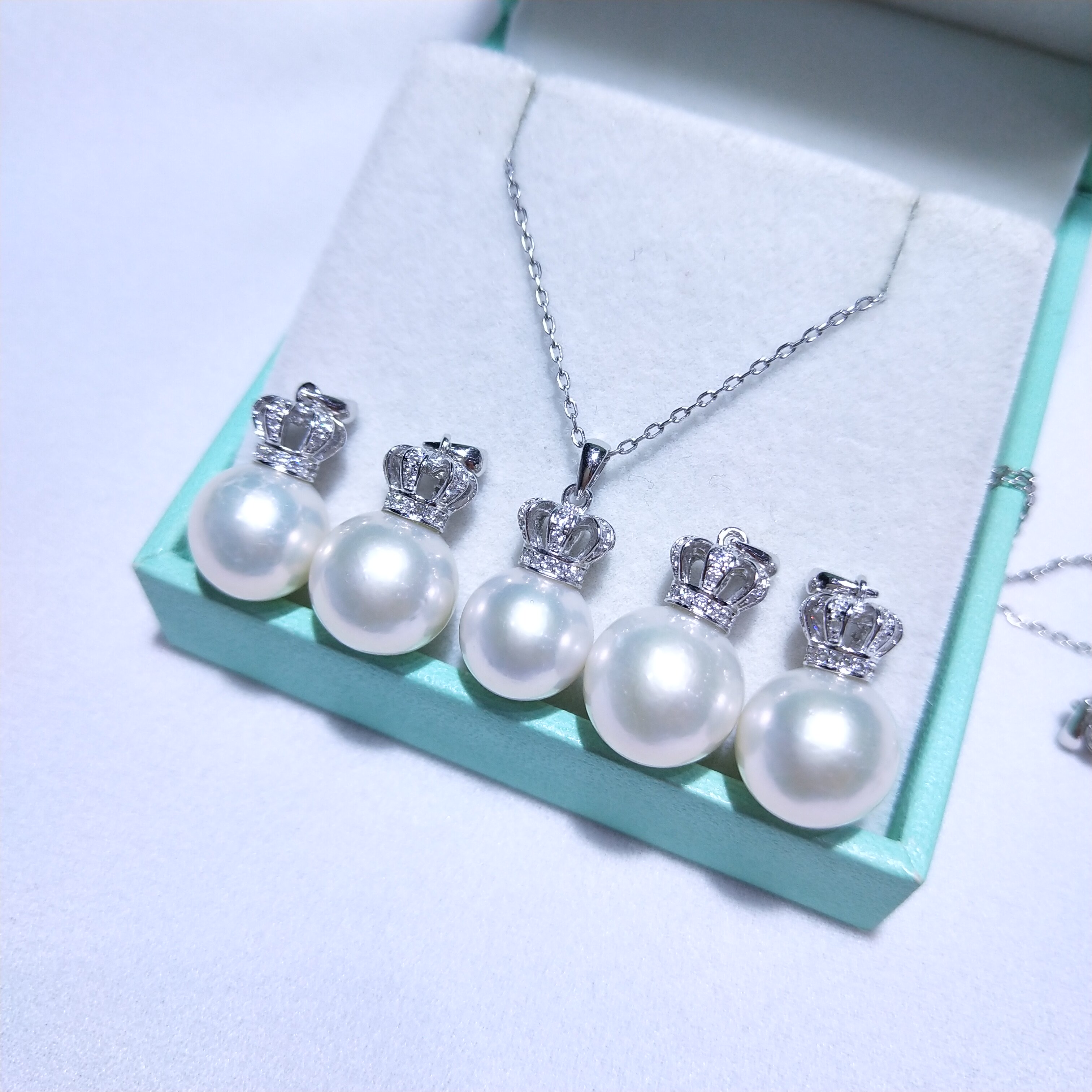 千凝大福利亏本清仓10-12mm爱迪生微暇大白天然淡水珍珠皇冠吊坠