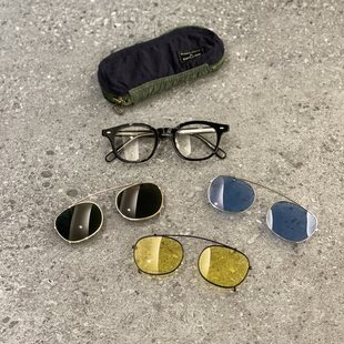 欧内眼镜联名emless复古日潮太阳镜大脸Cityboy男女板材方框偏光