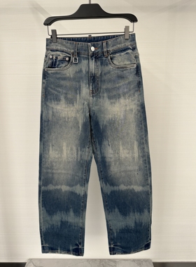 26春夏Cavalli class男裤水洗破洞字母logo涂鸦印花牛仔裤