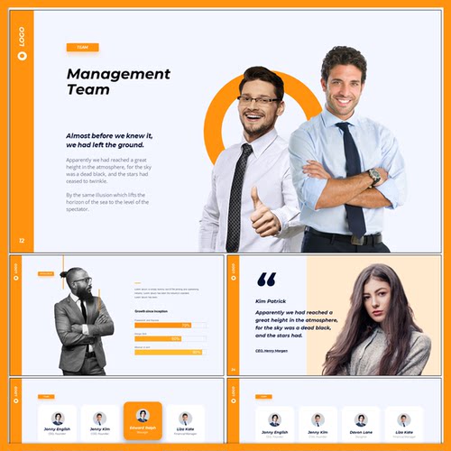 80+页4种配色动态团队介绍人物介绍PPT模板图片可替换文字可修改