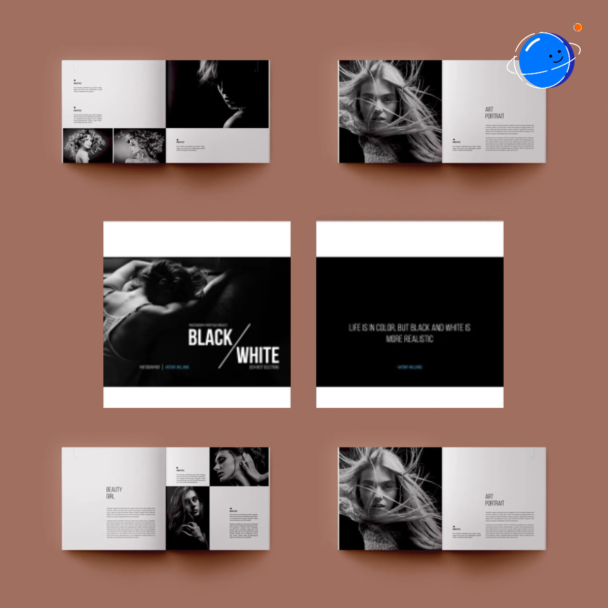 摄影作品集画册id/ps模板个人作品展示企业产品宣传手册大气极简