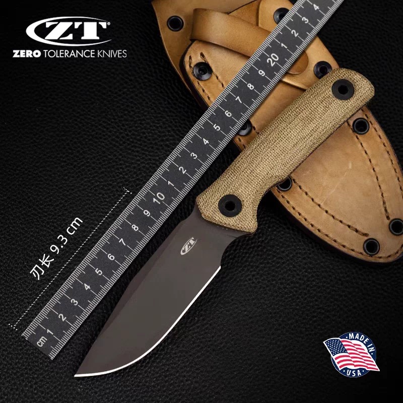 正品 美国进口 零误差 zt0004 战术求生直刀 cpm-cw钢 全新无盒
