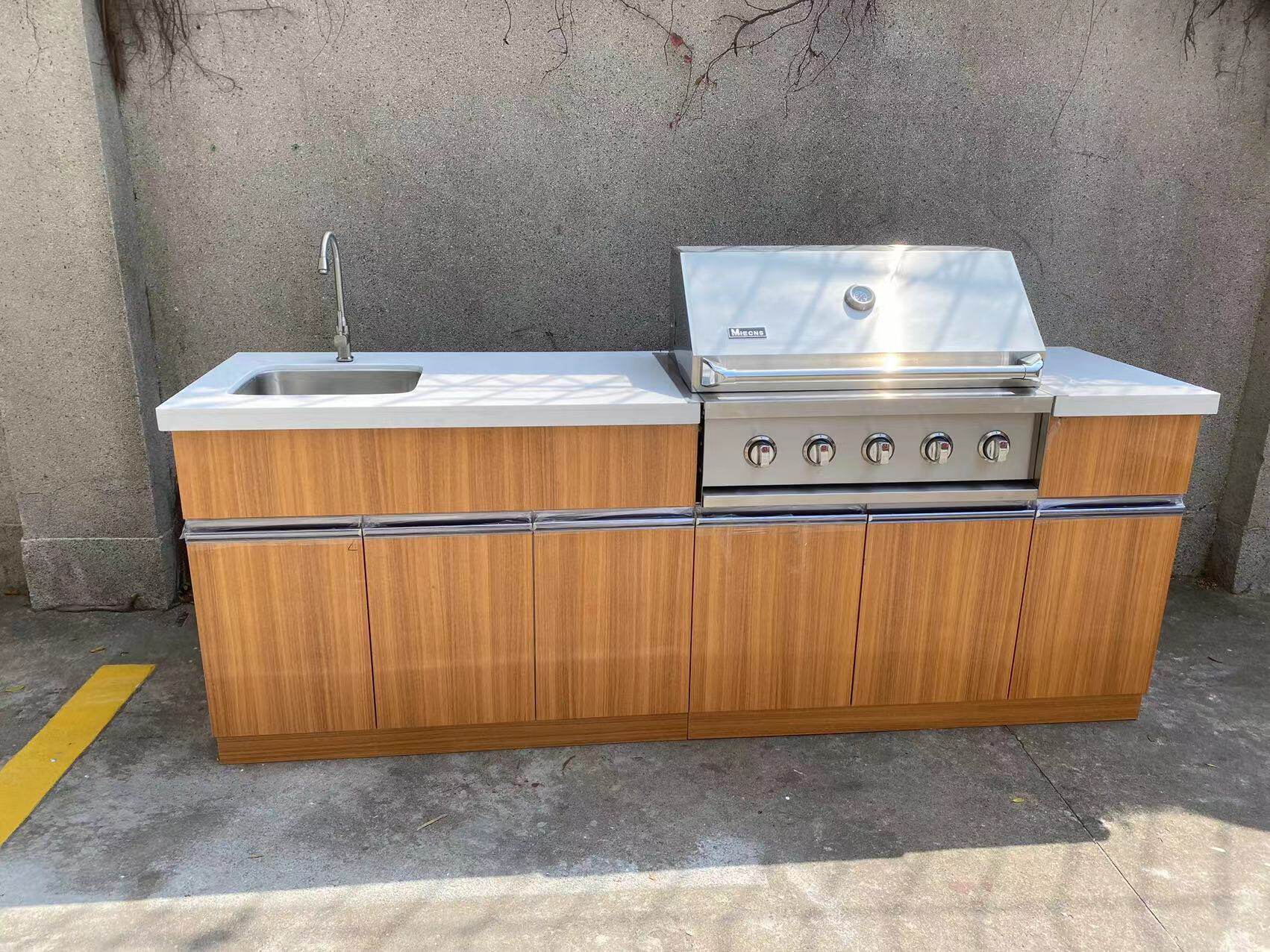 户外别墅烧烤庭院304不锈钢柜体