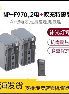 沣标LED补光灯电池NP-F970摄影监视器通用F750 F770 f960手机直播常亮灯神牛索尼摄像录像机非原装充电器座充