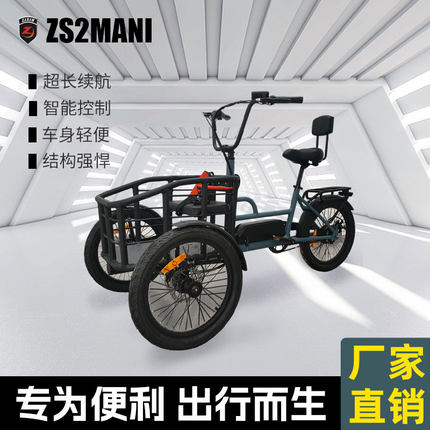 倒三轮电动自行车三轮电动车Cargo E bike 三轮自行车电动自行车