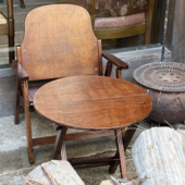 YIGE壹个复古旧感mini腔调阳台便携折叠桌咖啡矮款 边几阳台花园