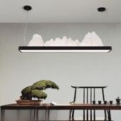 中国风客厅灯具现代简约餐厅吧台禅意设计师山水吊灯新中式 茶室灯