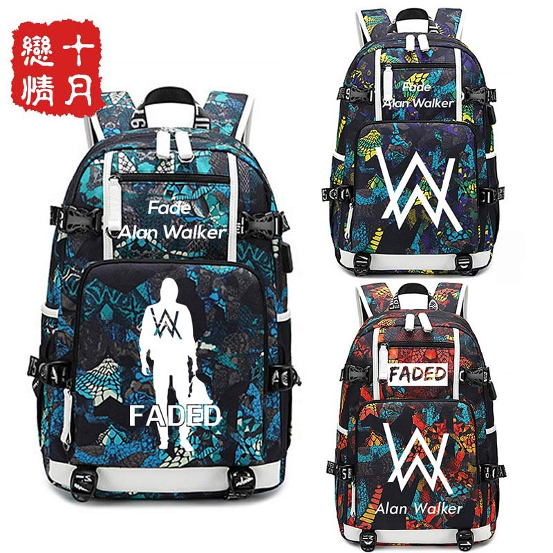 Alan Walker书包 Faded同款电音艾伦沃克 学生男女双肩背包电脑包