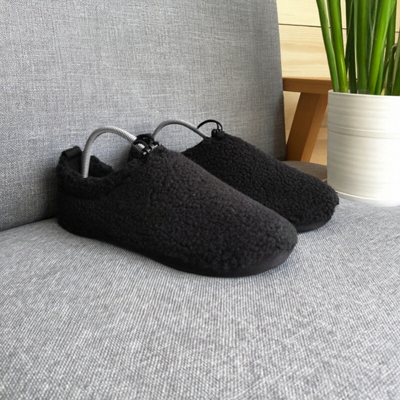 【秀履】冬季抽绳套脚面包鞋卷羊毛平底休闲女鞋居家便鞋 9M/40