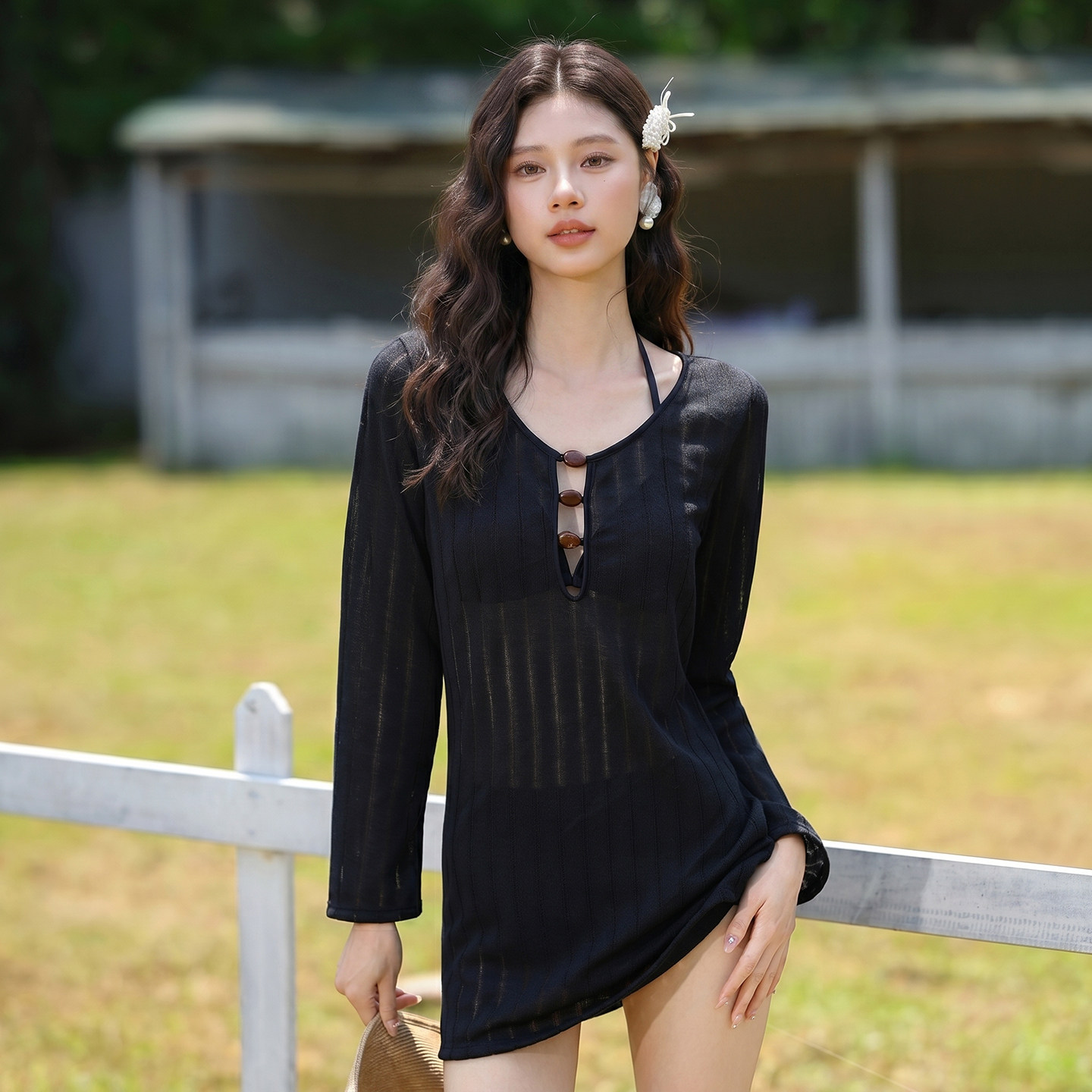 高级感三件套分体泳衣女泡温泉