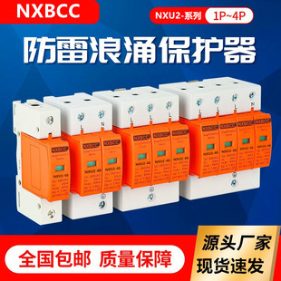 家用浪涌保护器4P20KA40KA60KA80ka100KA 避雷器2P电涌保护防雷器