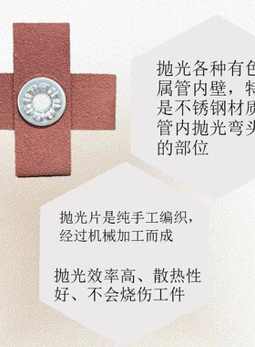 1寸国产十字磨料砂碟内管抛光片管内抛光转矩磨料加厚砂碟