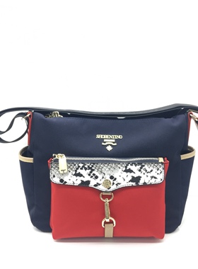 圣梵伦蒂诺P4-A396DBRA时尚百搭拼色尼龙布防水耐磨单肩斜挎包