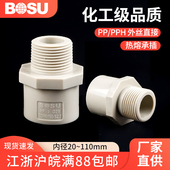 PPH外螺纹热熔接头PP外牙直接耐高温耐腐蚀化工直通PPR通用配件