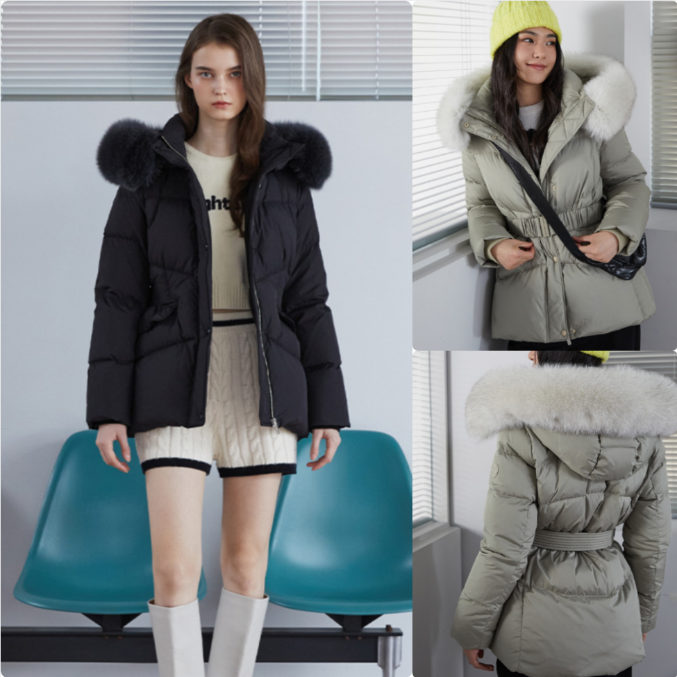 反季特价 韩国代购24年冬季EGOIST时尚百搭鹅绒羽绒服 EQ4TD004