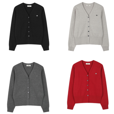 韩国正品代购 PROJECT M 25秋 女 休闲百搭纯色针织衫毛衣开衫