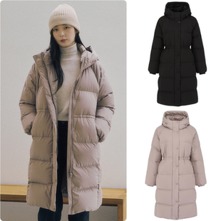 反季特价 韩国代购 polham 25冬 女 中长款连帽收腰羽绒服
