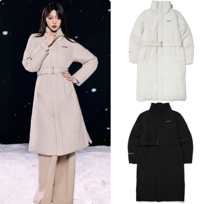反季特价 韩国正品代购 EIDER 冬 长款收腰气质保暖鹅绒羽绒服