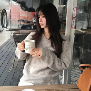 Bridge 25冬 女款 韩国正品 套头V领针织衫 Mind 百搭时尚 毛衣 代购