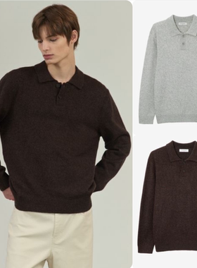 韩国代购Mind Bridge25冬男 羊驼毛翻领针织衫毛衣MZKT7103