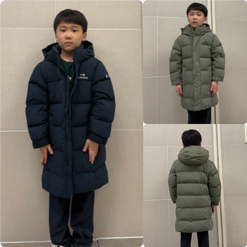 韩国正品代购 EIDER 25冬儿童 加厚保暖防水防风连帽中长款羽绒服
