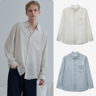 Bridge 26春 衬衫 代购 M1WS2170 条纹长袖 Mind 时尚 韩国正品 男士