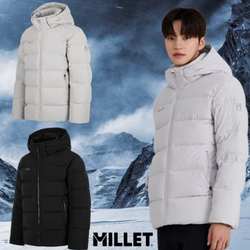 反季特价 韩国正品代购 MILLET觅乐 男 防风保暖连帽鹅绒羽绒服