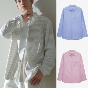 26夏 MindBridge 男 纯棉条纹宽松长袖 M1WS3121 韩国正品 衬衫 代购