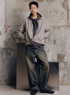 韩国正品代购Mind Bridge26春 男 直筒阔腿男士牛仔裤M1DP2151