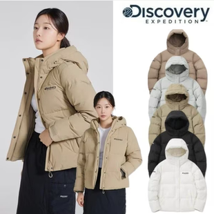 韩国正品代购 DISCOVERY 24冬 女 防水加厚短款连帽鹅绒羽绒服