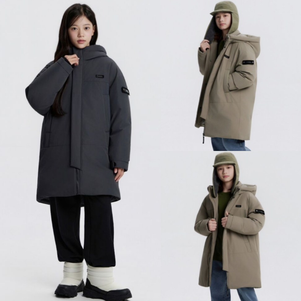 韩代 NATIONAL GEOGRAPHIC国家地理25冬儿童中长款加厚防水羽绒服