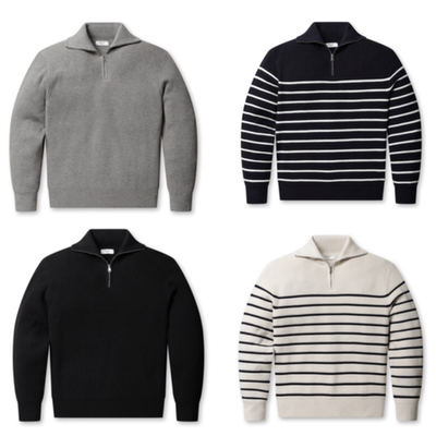 韩国正品代购 PROJECT M 25冬 男 休闲毛衣半拉套头针织衫