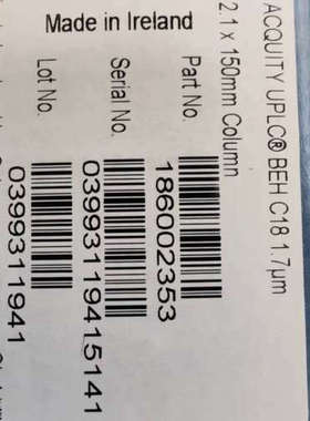 沃特世186002353 UPLC色谱柱，B.询价