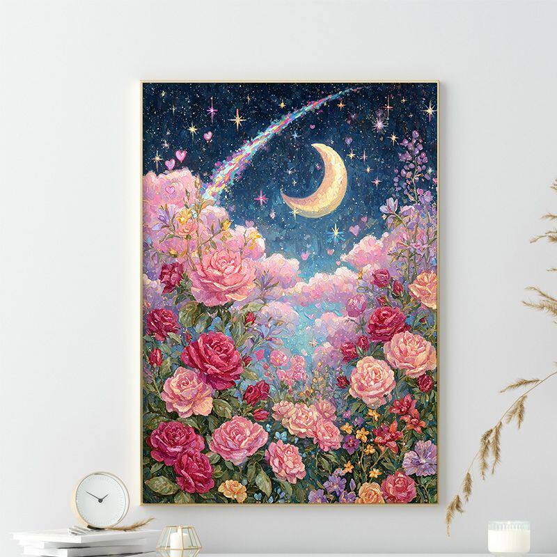 2026新款钻石画星月玫瑰花卉钻石绣