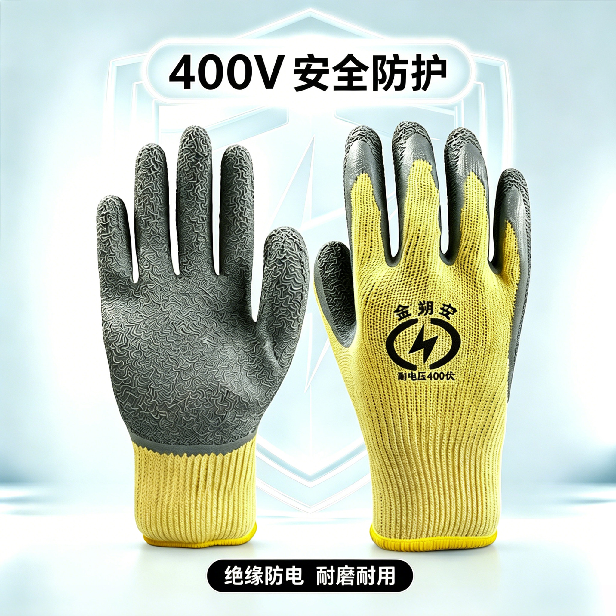 400v绝缘手套家用380v防电低压维修电工专用橡胶超薄灵活防护透气