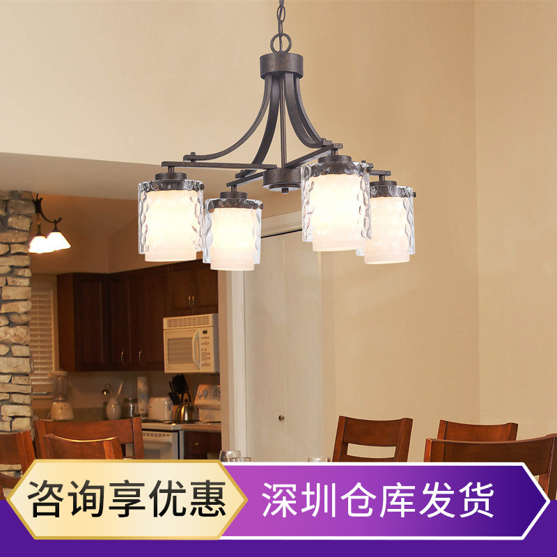 简美酒店民宿别墅餐厅吊灯四头美式简约美国灯饰小美客厅灯具朝下