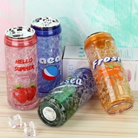 Легко -Пулл -банки Cola Пластиковая ледяная чашка сетка красная летняя летняя студенческая чашка с разбитой ледяной чашкой минималистская пара