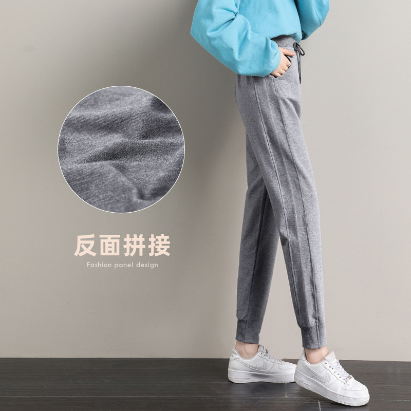 春季新款运动裤女小脚纯棉哈伦休闲长裤卫裤大童少女初中学生裤子