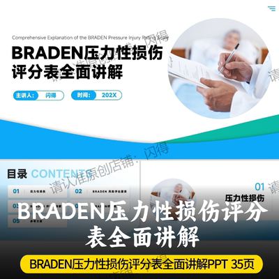 BRADEN压力性损伤评分表全面讲解PPT 最新Braden压力性损伤评分表