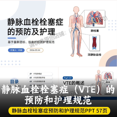 静脉血栓栓塞症（VTE）的预防和护理规范PPT 最新内容VTE预防护理