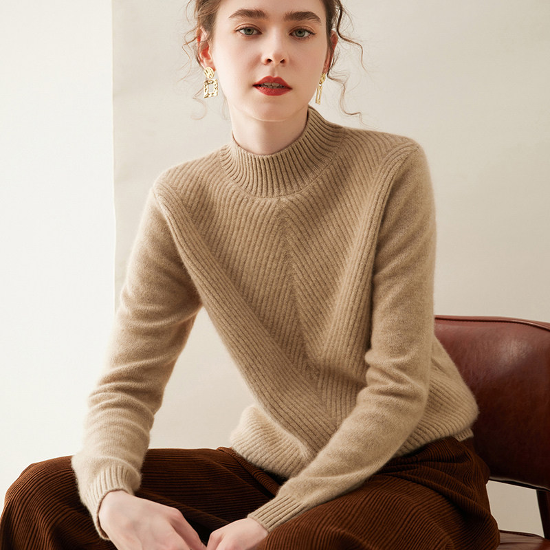 软糯！加厚山羊绒衫女半高领打底衫秋冬2025新款宽松套头纯色毛衣,女装/女士精品,羊绒衫,淘宝优惠券,粉丝福利购,淘宝优惠卷