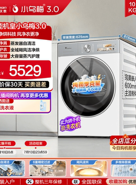【阴雨天必备】小天鹅小乌梅3.0烘干机家用10KG热泵干衣机 E40W