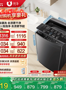 小天鹅波轮洗衣机大容量租房家用全自动洗脱8/10/12KG变频1809DT