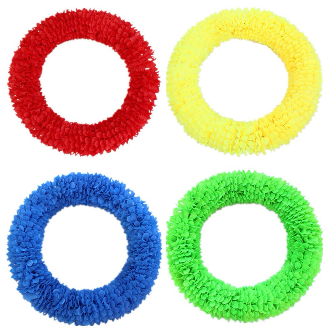 硬圈加密钢丝花环幼儿园中小学运动会开幕式道具可弯可直七彩花环