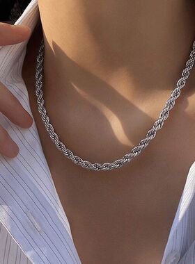 简约百搭钛钢麻花链项圈